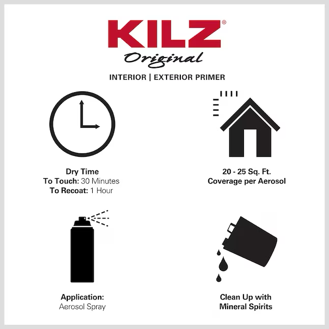 Imprimador multiusos para paredes y techos a base de aceite para interiores y exteriores KILZ Original (13 onzas)