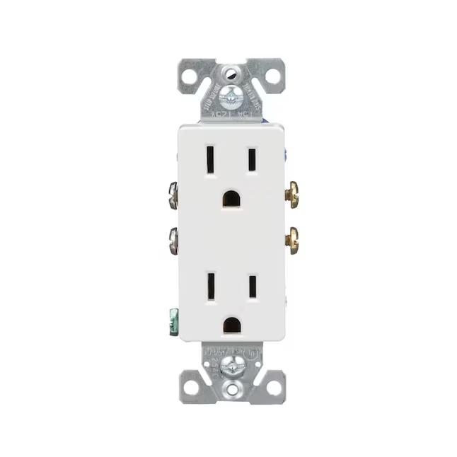 Eaton 15-Amp 125-volt Tamper Resistant Residential Decorator Outlet, White (10-Pack)