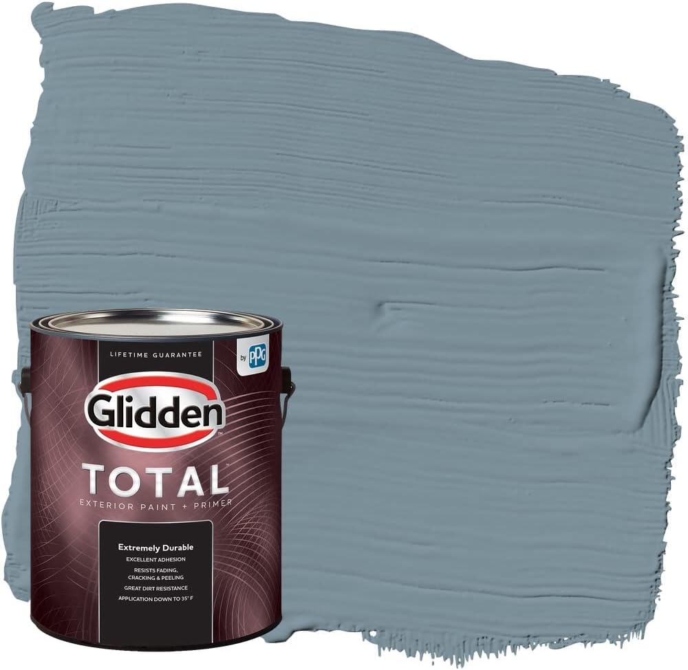 Pintura e imprimador para exteriores Glidden Total, semibrillante, azul calcáreo