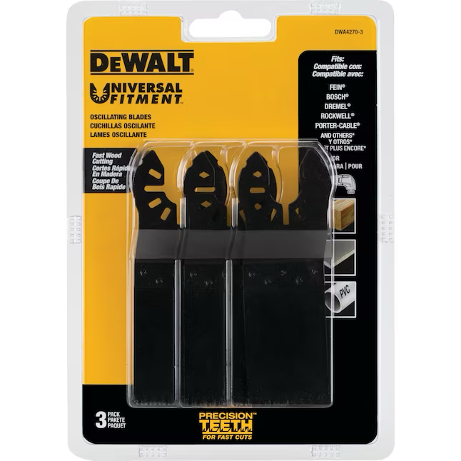 DEWALT 3er-Pack Oszillationswerkzeugklingen aus Kohlenstoffstahl