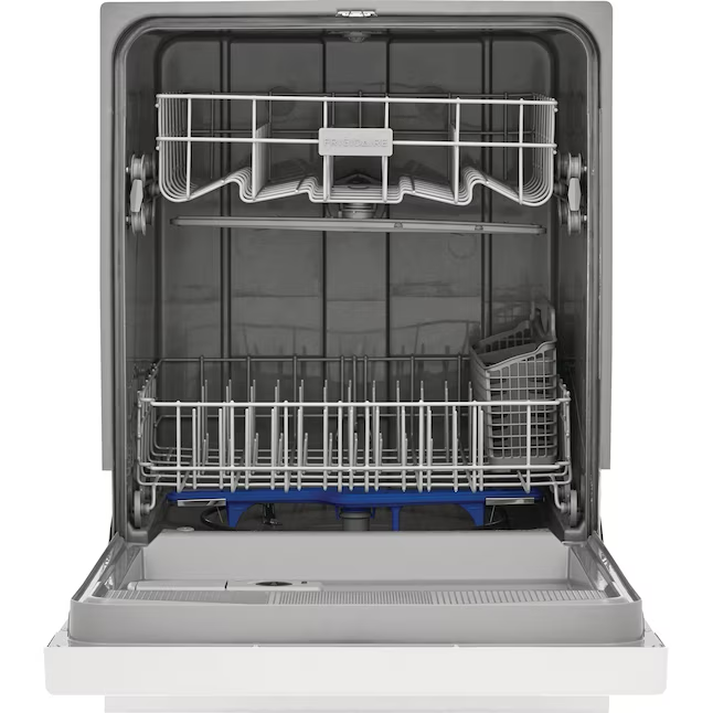 Lavavajillas empotrado Frigidaire de 24 pulgadas con control frontal (blanco), 62 dBA