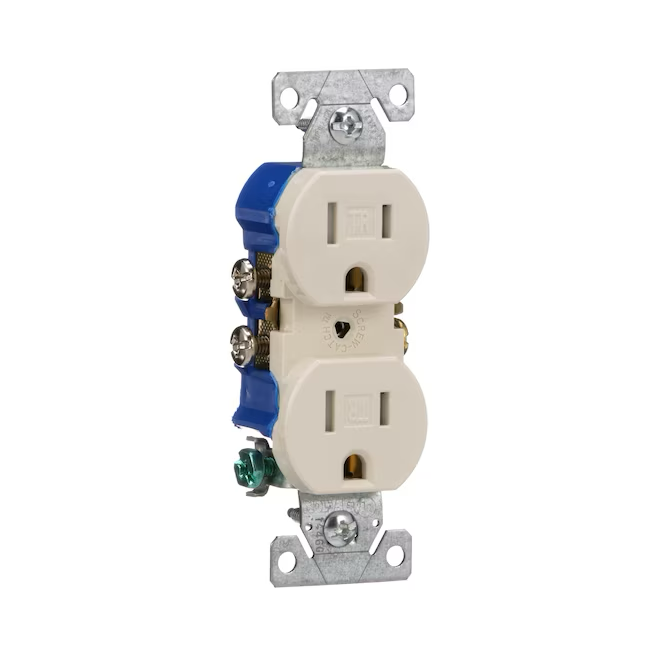 Eaton 15-Amp 125-volt Tamper Resistant Residential Duplex Outlet, Light Almond