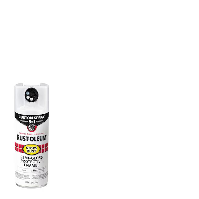 Pintura en aerosol blanca semibrillante Stops Rust 5 en 1 de Rust-Oleum (peso neto: 12 oz)