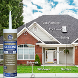 GE Advanced Silicone 2 Windows, Doors, Exteriors 10.1-oz Clear Silicone Caulk