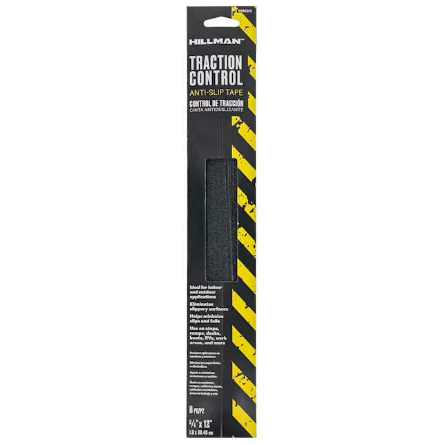 Hillman 0.75-in x 1-ft Black Tread Strips Anti-Slip Tape (8-Pack)