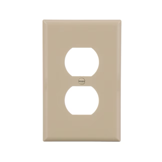 Eaton 1-Gang Midsize Ivory Polycarbonate Indoor Duplex Wall Plate (10-Pack)