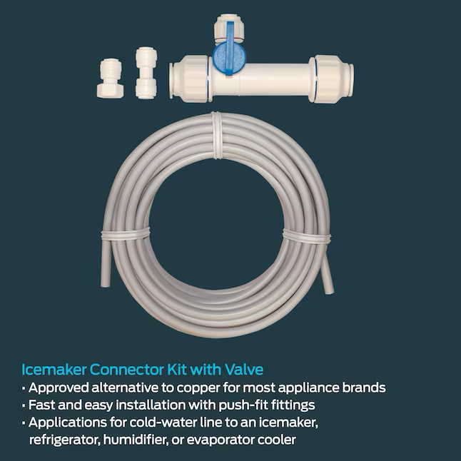 Eastman 15-Fuß-1/4-Zoll-Kompressionseinlass x 1/4-Zoll-Kompressionsauslass Pex-Eisbereiter-Installationssatz