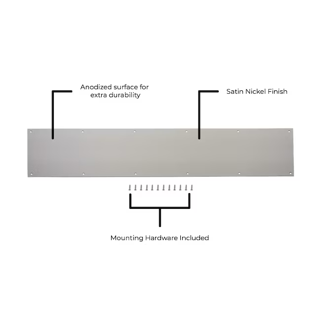 RELIABILT 8-in W x 34-in H Kick Plate (Satin Nickel)