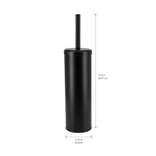 allen + roth Arden Matte Black Metal Toilet Brush Holder