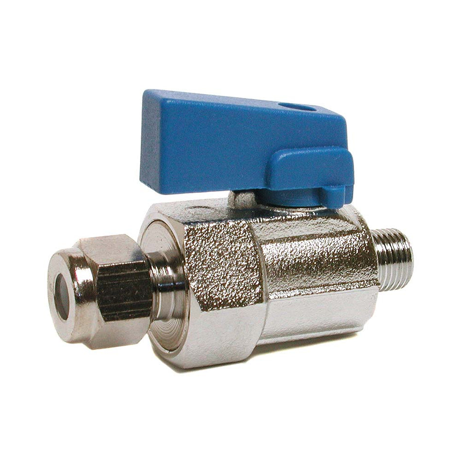 Dial ¼" cc x ⅛" MPT Straight Ball Valve