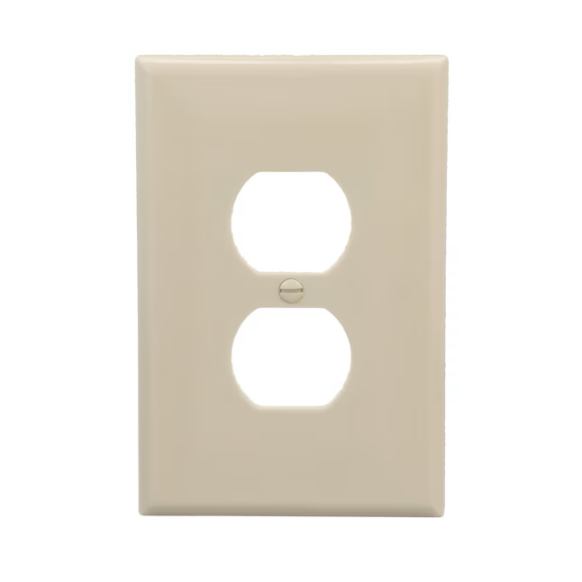 Eaton Placa de pared dúplex para interiores de plástico color marfil, tamaño gigante, 1 unidad