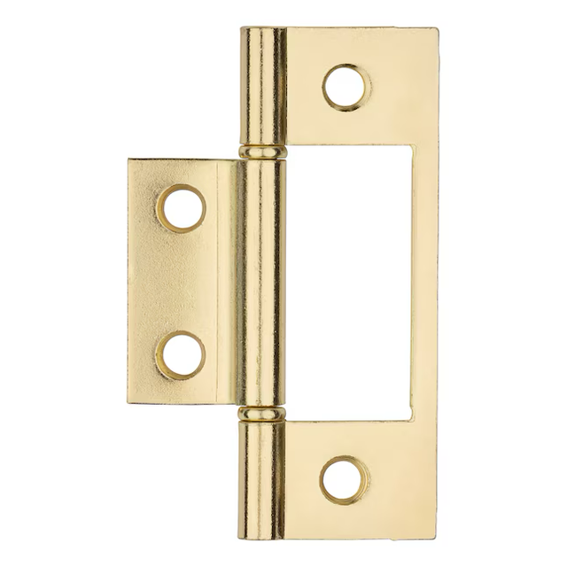 RELIABILT 3-in-in Polished Brass Non-Mortise Bi-Fold Door Hinge (2-Pack)