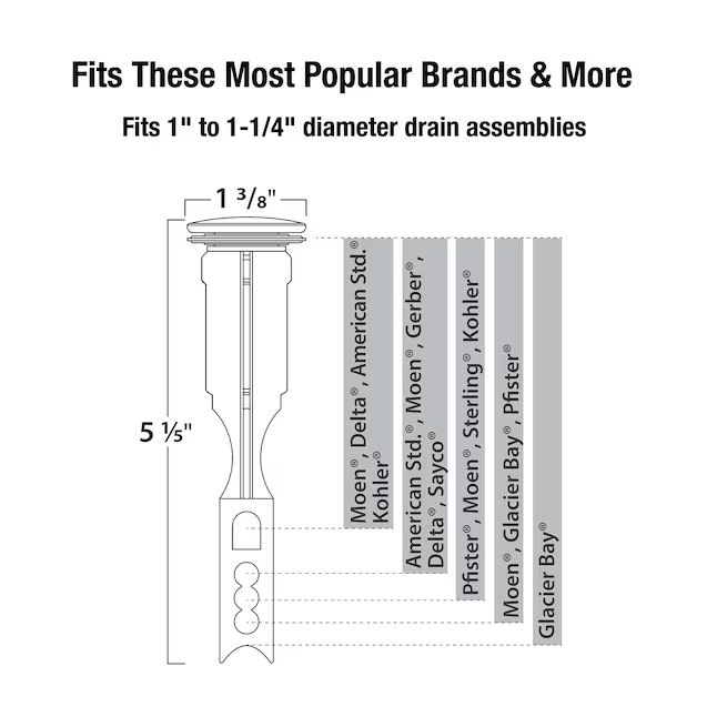 Tapón para lavabo de baño cromado Danco