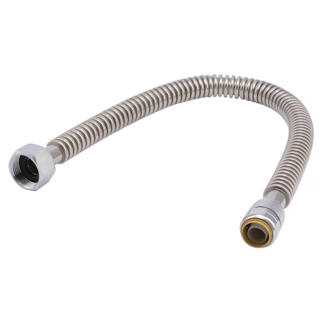 SharkBite 24-in 1-in Push-to-connect Inlet x 1-in Fip Outlet Corrugated Stainless Steel Water Softener Connector