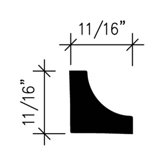 Inteplast Group Building Products Cove 11/16-in x 8-ft Finished Polystyrene Cove Moulding