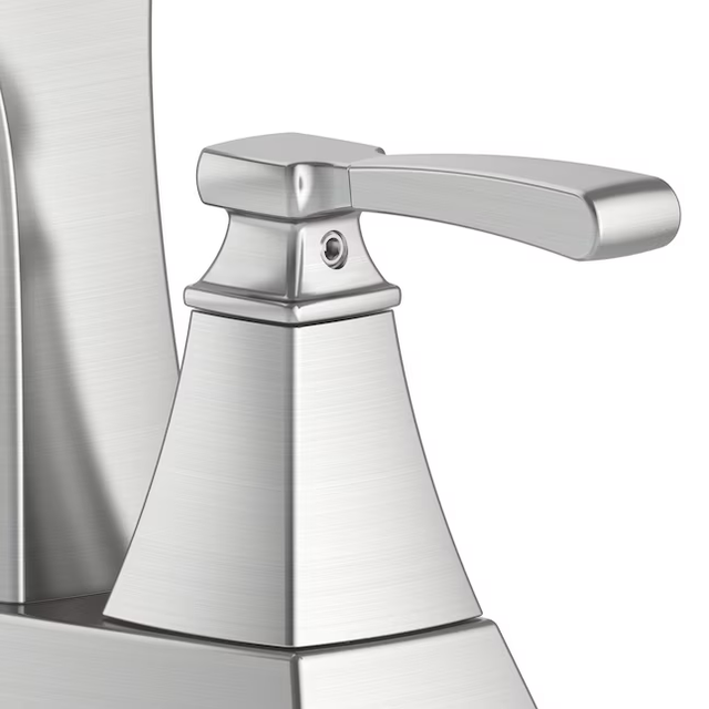 allen + roth Chesler Brushed Nickel 4-in centerset 2-Handle WaterSense Bathroom Sink Faucet with Drain and Deck Plate