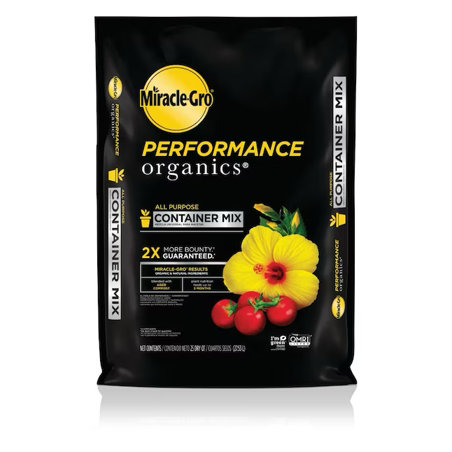 Miracle-Gro Performance Organics Mezcla de tierra para macetas orgánica multiusos de 25 cuartos