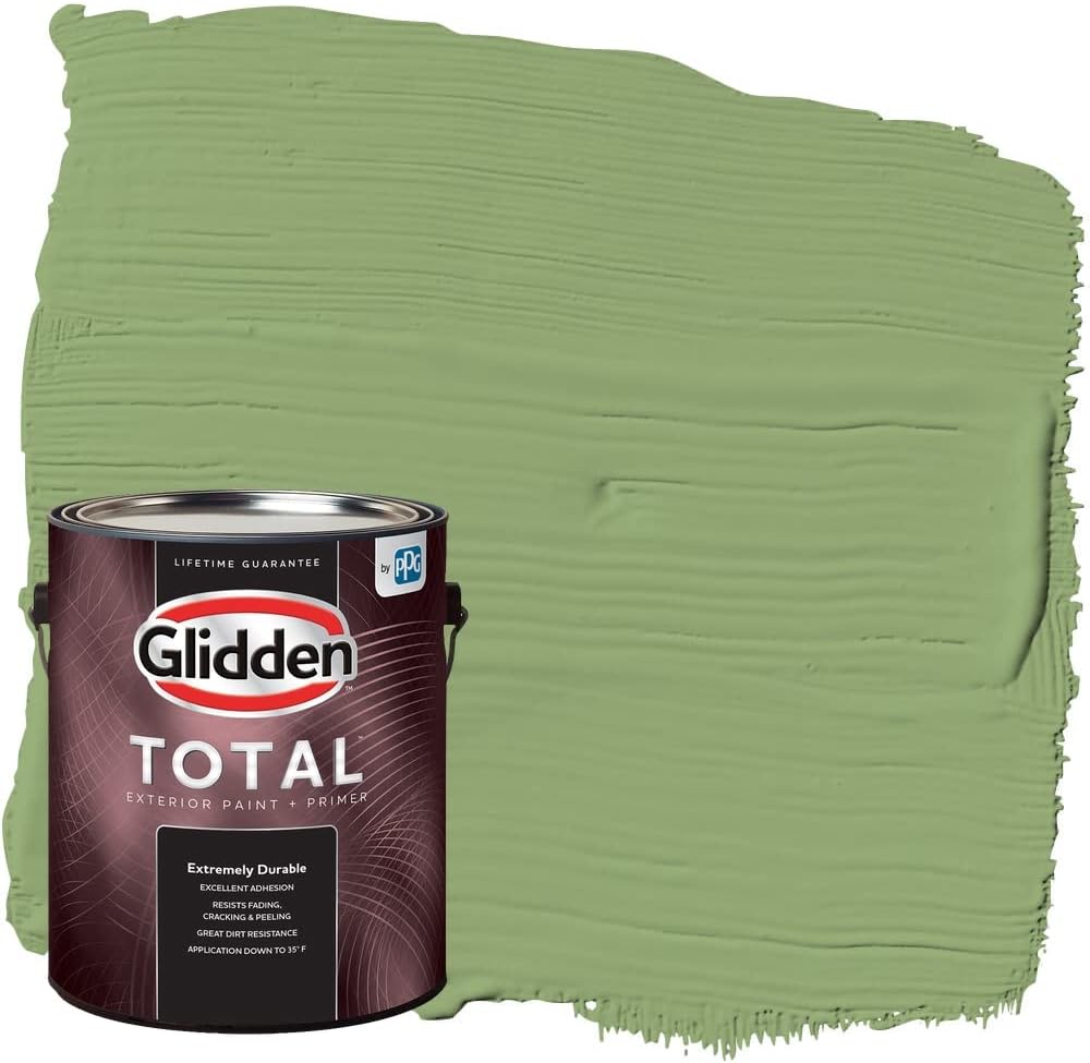 Glidden Total Exterior Paint & Primer Semi-Gloss, Luscious Lime