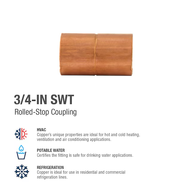 SABER SELECT 3/4-in Copper Rolled-Stop Coupling