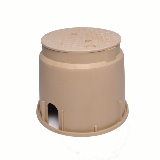 Dura Plastics 10 in. Round Tan Valve Box