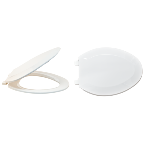 EZ-FLO Plastic White Elongated Toilet Seat