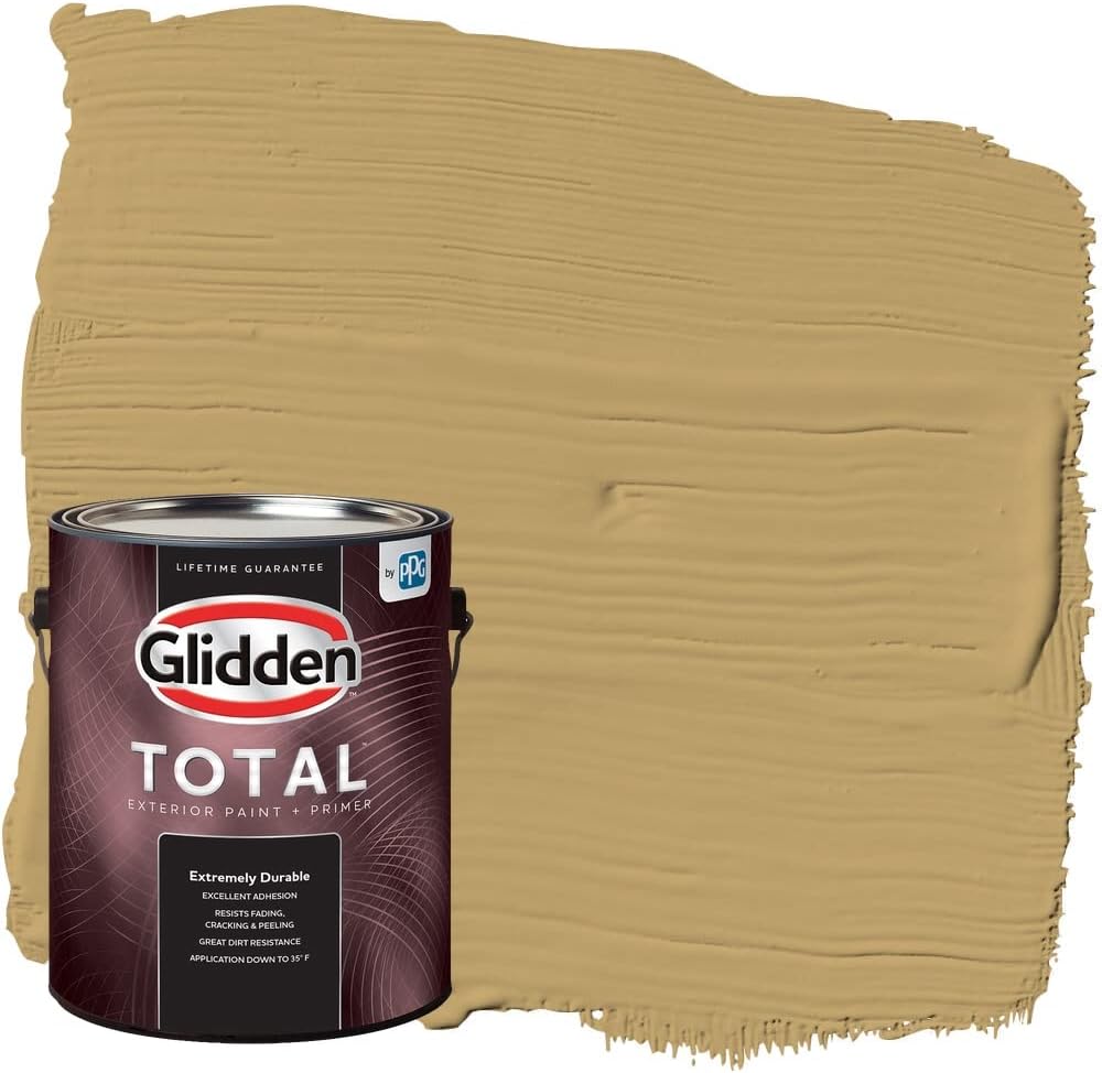 Glidden Total Exterior Paint & Primer Semi-Gloss, Buffalo Hide