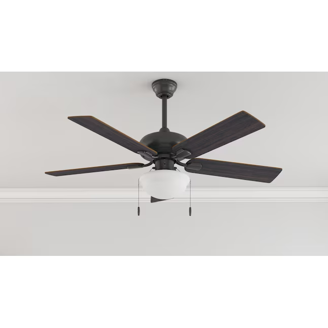 Harbor Breeze Caratuk River Ventilador de techo interior de bronce de 52 pulgadas con luz (5 aspas) 