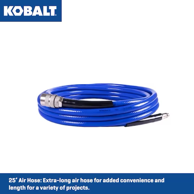 Compresor de aire portátil eléctrico tipo panqueque Kobalt de 6 galones y 150 PSI con accesorios