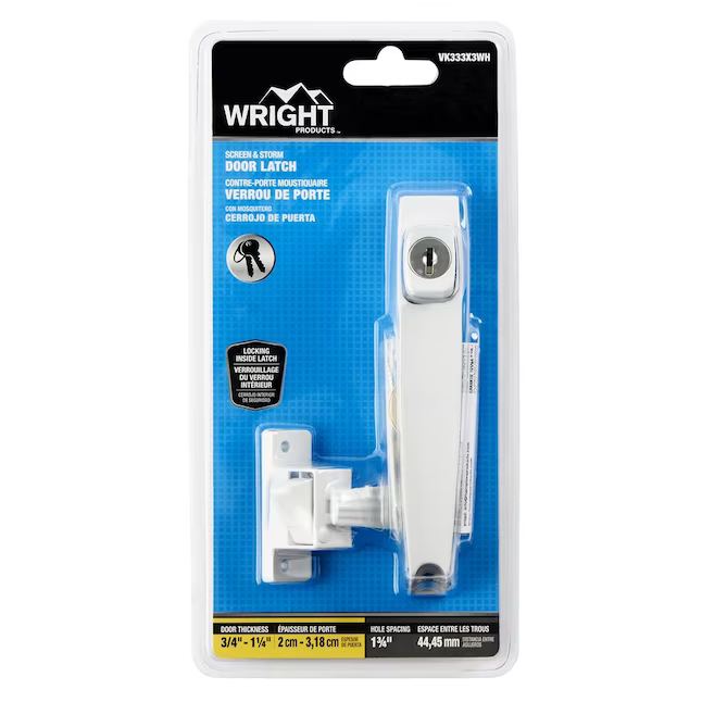 WRIGHT PRODUCTS 1.8-in Adjustable White Die-cast Metal Push-button Screen/storm Door Hardware Kit