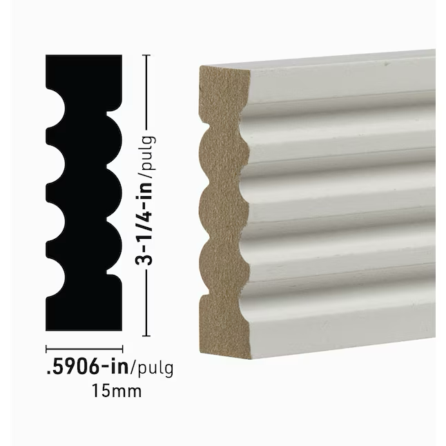 RELIABILT 9/16-in x 3-1/4-in x 8-ft Primed MDF 14 Casing