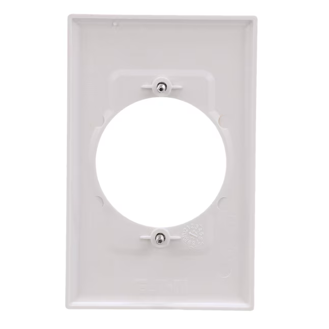 Eaton 1-Gang Midsize White Polycarbonate Indoor Round Wall Plate