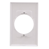 Eaton 1-Gang Midsize White Polycarbonate Indoor Round Wall Plate