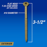 Power Pro #10 x 3-1/2-Zoll-Epoxidharz-Holzschrauben für den Außenbereich (60 Stück pro Karton)