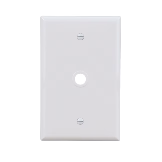 Eaton 1-Gang Midsize White Polycarbonate Indoor Wall Plate