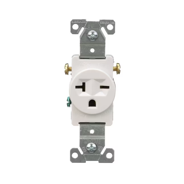 Eaton 20-Amp 250-volt Commercial Round Outlet, White