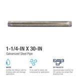 Southland 1-1/4-in x 30-in Galvanized Pipe