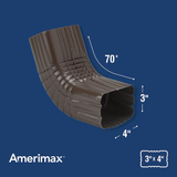 Amerimax Aluminum 3-in Brown Front Elbow