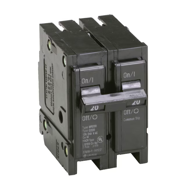 Eaton Type BR 20-Amp 2-Pole Standard Trip Circuit Breaker