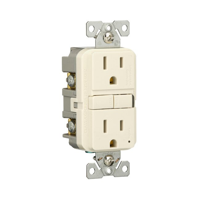 Eaton 15-Amp 125-volt GFCI Residential Decorator Outlet, Light Almond