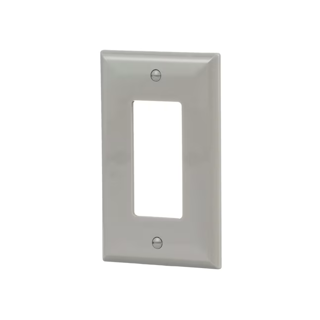 Eaton 1-Gang Midsize Gray Polycarbonate Indoor Decorator Wall Plate