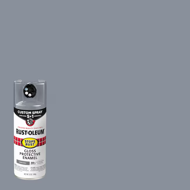 Pintura en aerosol gris ahumado brillante Stops Rust 5 en 1 de Rust-Oleum (peso neto: 12 oz)