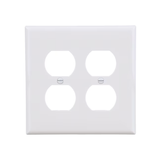 Eaton 2-Gang Midsize White Polycarbonate Indoor Duplex Wall Plate