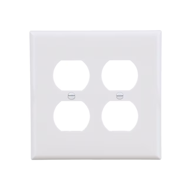 Placa de pared dúplex para interiores de policarbonato blanco mediano de 2 unidades Eaton