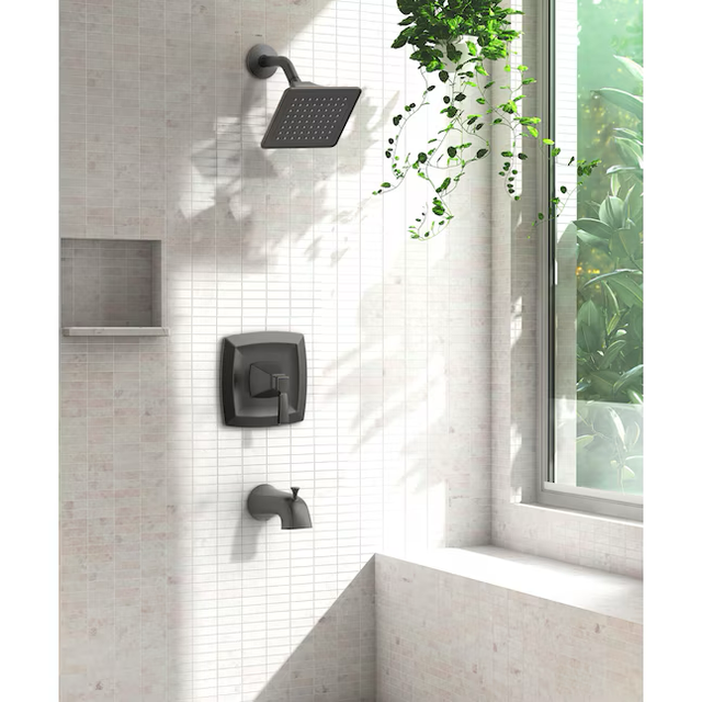 allen + roth Chesler Oil Rubbed Bronze 1-handle Single Function Square Bathtub and Shower Faucet Valve Included