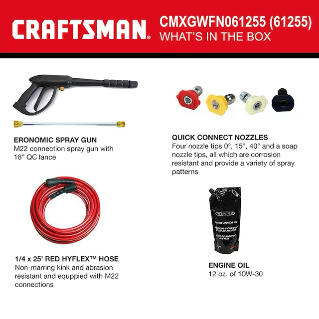 CRAFTSMAN 3100 PSI at 2.4-GPM 3100 PSI 2.4-Gallons Cold Water Gas