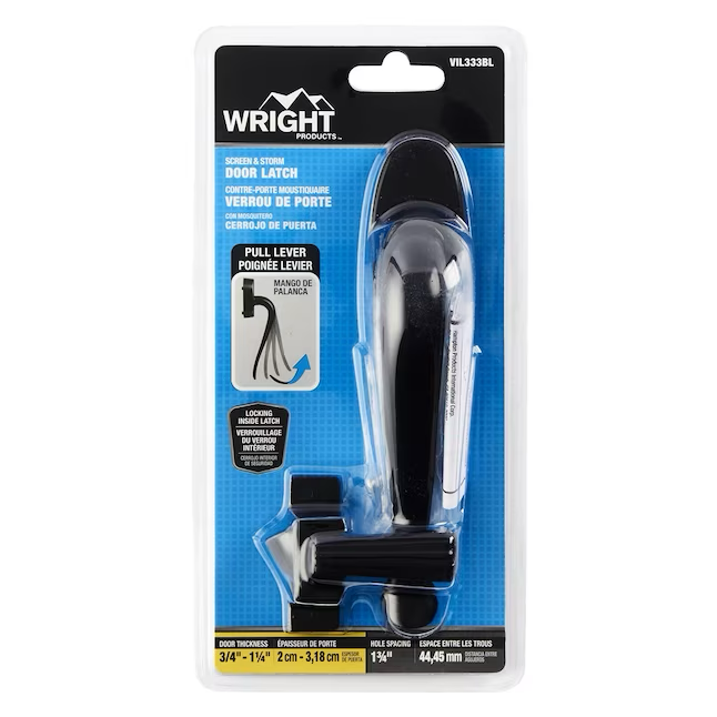 WRIGHT PRODUCTS 2.25-in Adjustable Black Die-cast Metal Screen/Storm Door Handle Set Hardware Kit