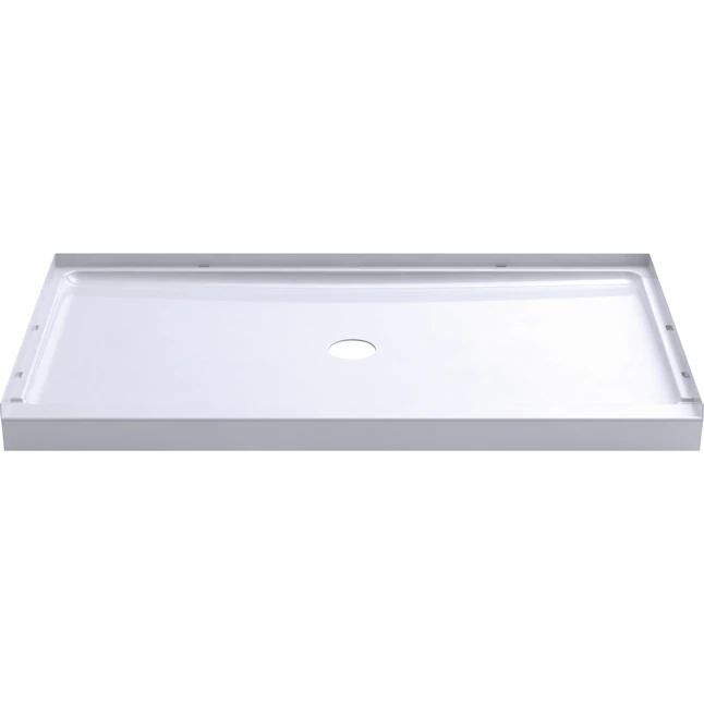 Sterling 34-in W x 60-in L with Center Drain Single Threshold Rectangle Shower Base (White)