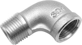 SABRE SELECT Rosca interna NPT de 1/2 pulgada a tubería de fundición de acero inoxidable con rosca exterior NPT de 1/2 pulgada