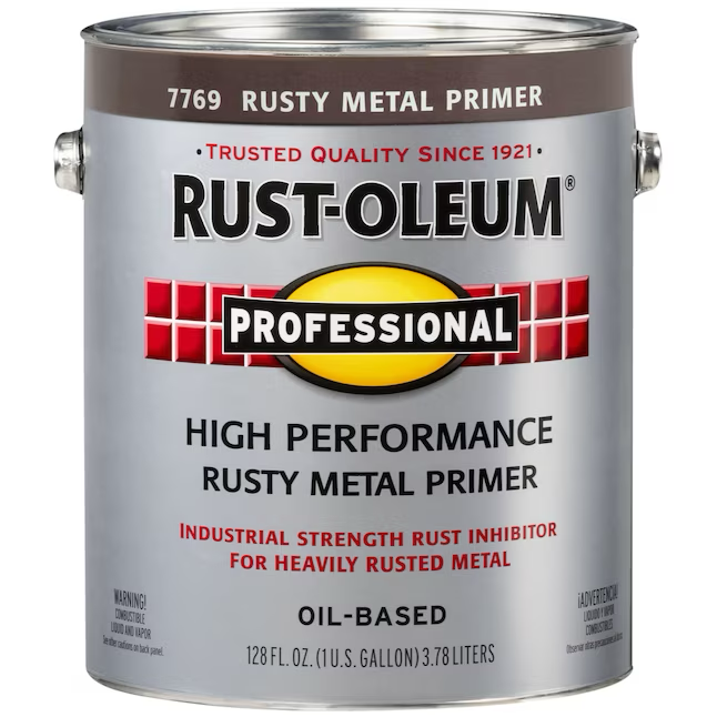 Rust-Oleum Pintura de esmalte industrial a base de aceite para interiores y exteriores de metal oxidado profesional (1 galón)