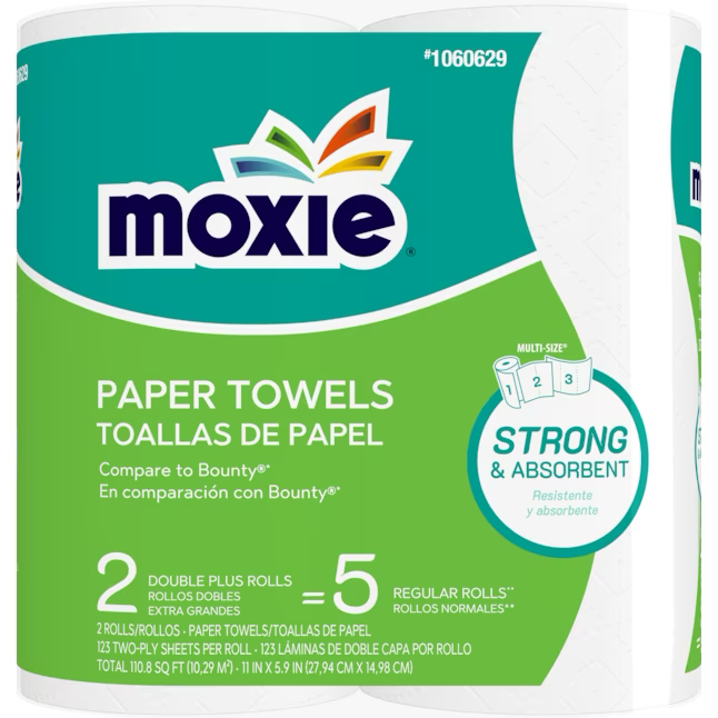 MOXIE Ultra 2, 5er-Rolle, SS, weißes Handtuch, 2 Stück Papierhandtücher